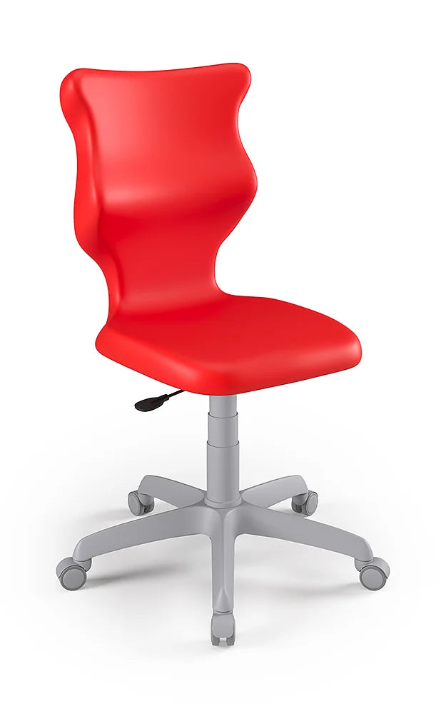 Krzesło szkolne Twist bez podłokietników, rozmiar 4 (wzrost 133–159 cm) – Szary / Czerwony