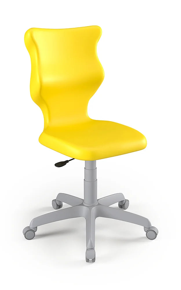 Krzesło szkolne Twist bez podłokietników, rozmiar 4 (wzrost 133–159 cm) – Szary / Żółty