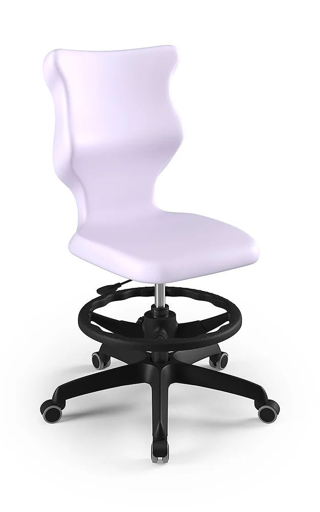 Krzesło szkolne Twist bez podłokietników z podnóżkiem, rozmiar 4 (wzrost 133–159 cm) – Czarny / Pastelowy fioletowy