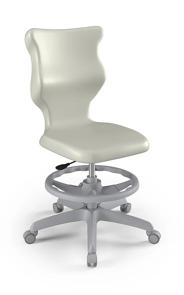 Krzesło szkolne Twist bez podłokietników z podnóżkiem, rozmiar 4 (wzrost 133–159 cm) – Szary / Jasny szary