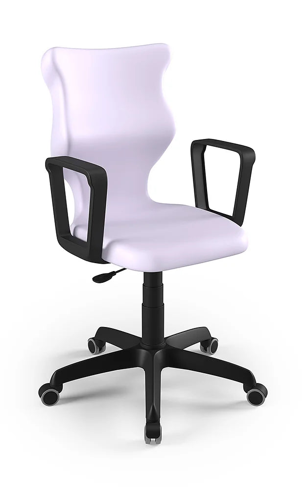 Krzesło szkolne Twist z podłokietnikami, rozmiar 5 (wzrost 146–176 cm) – Czarny / Pastelowy fioletowy