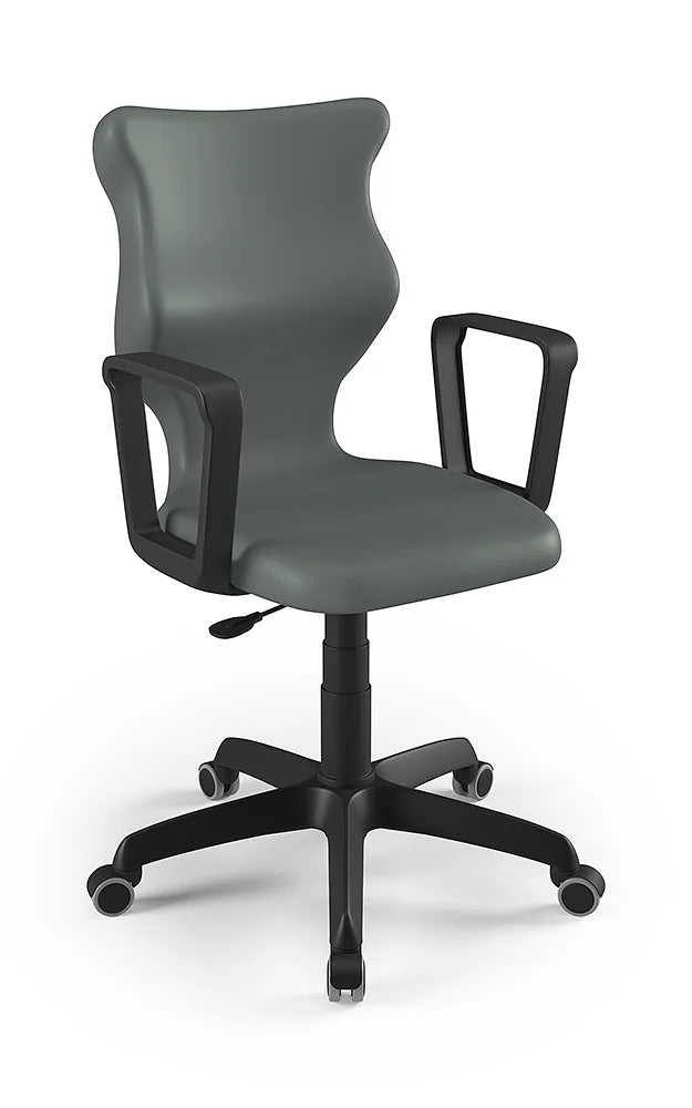 Krzesło szkolne Twist z podłokietnikami, rozmiar 5 (wzrost 146–176 cm) – Czarny / Czarny
