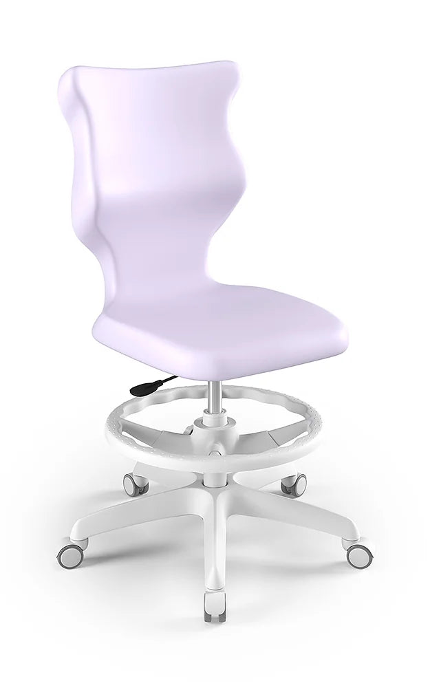 Krzesło szkolne Twist bez podłokietników z podnóżkiem, rozmiar 5 (wzrost 146–176 cm) – Biały / Pastelowy fioletowy
