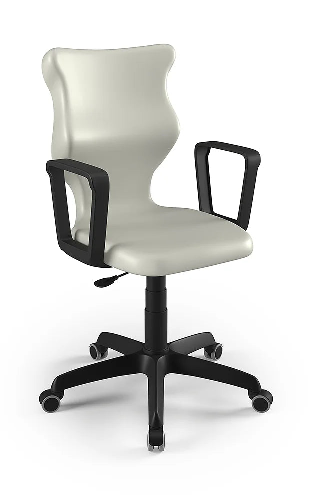 Krzesło szkolne Twist z podłokietnikami, rozmiar 6 (wzrost 159–188 cm) – Czarny / Jasny szary