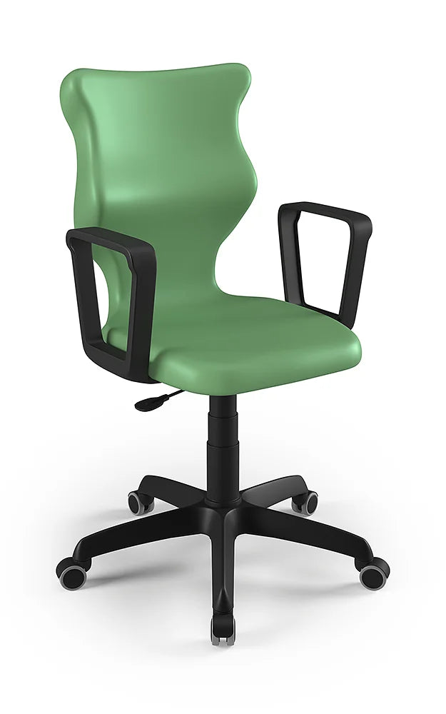 Krzesło szkolne Twist z podłokietnikami, rozmiar 6 (wzrost 159–188 cm) – Czarny / Pastelowy zielony