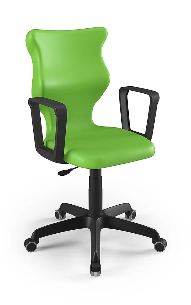 Krzesło szkolne Twist z podłokietnikami, rozmiar 6 (wzrost 159–188 cm) – Czarny / Zielony