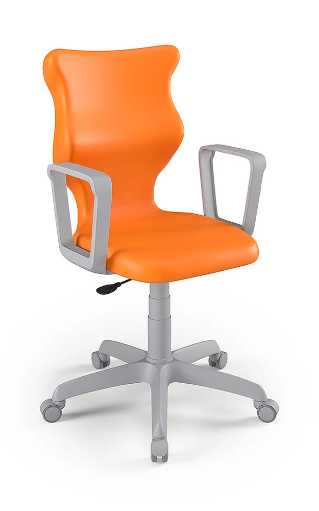 Krzesło szkolne Twist z podłokietnikami, rozmiar 6 (wzrost 159–188 cm) – Szary / Pomarańczowy