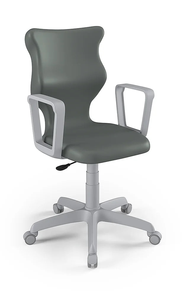 Krzesło szkolne Twist z podłokietnikami, rozmiar 6 (wzrost 159–188 cm) – Szary / Szary