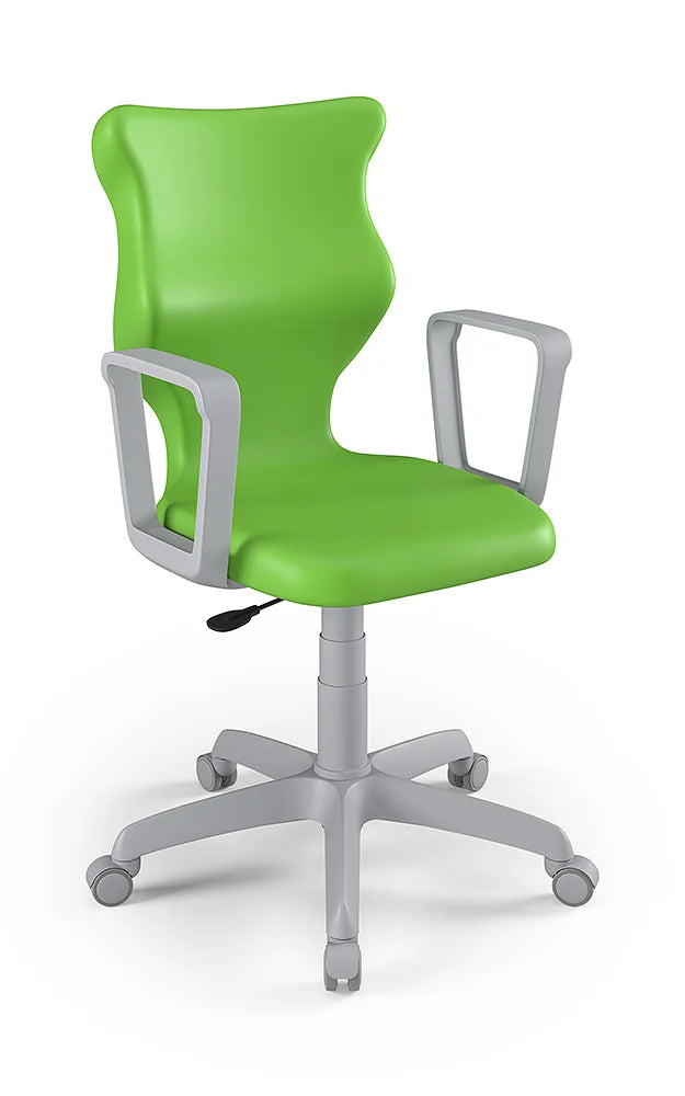 Krzesło szkolne Twist z podłokietnikami, rozmiar 6 (wzrost 159–188 cm) – Szary / Zielony