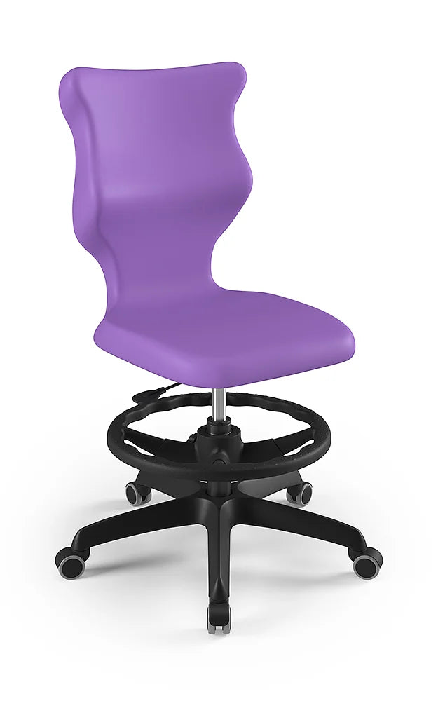 Krzesło szkolne Twist bez podłokietników z podnóżkiem, rozmiar 6 (wzrost 159–188 cm) – Czarny / Fioletowy