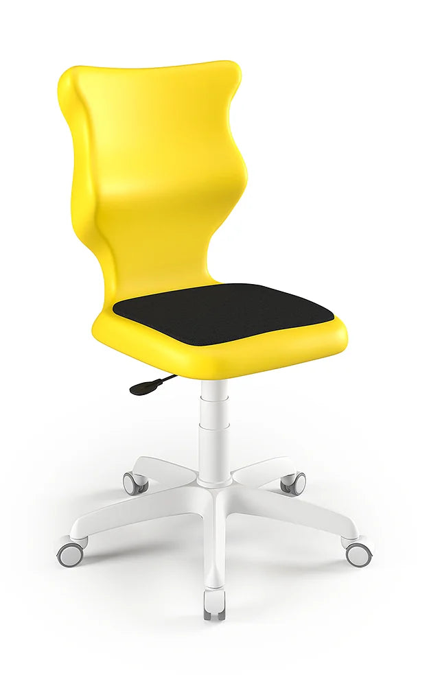 Krzesło szkolne Twist Soft bez podłokietników, rozmiar 4 (wzrost 133–159 cm) – Biały / Żółty
