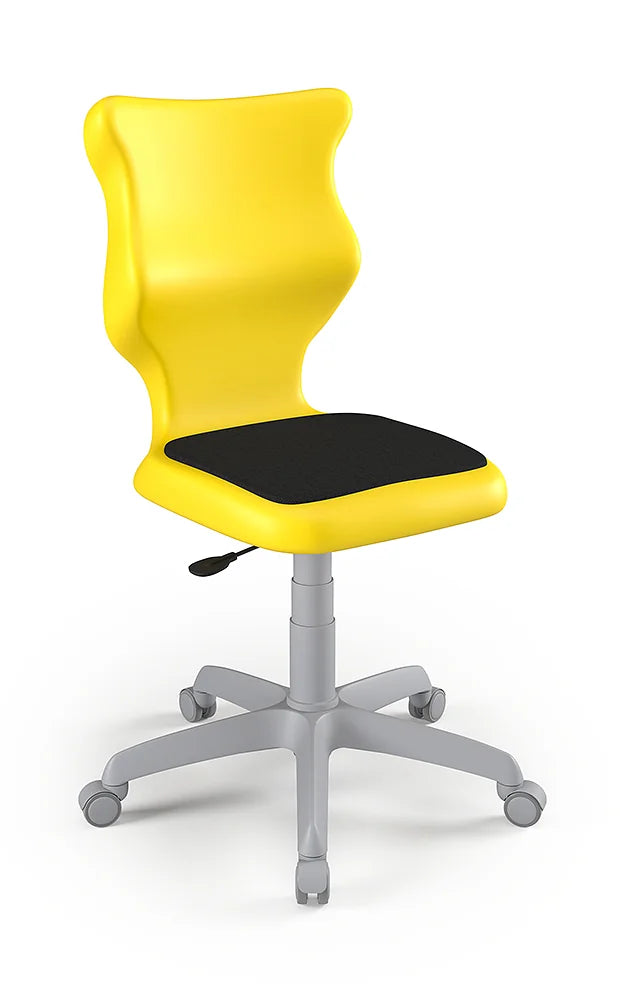 Krzesło szkolne Twist Soft bez podłokietników, rozmiar 4 (wzrost 133–159 cm) – Szary / Żółty