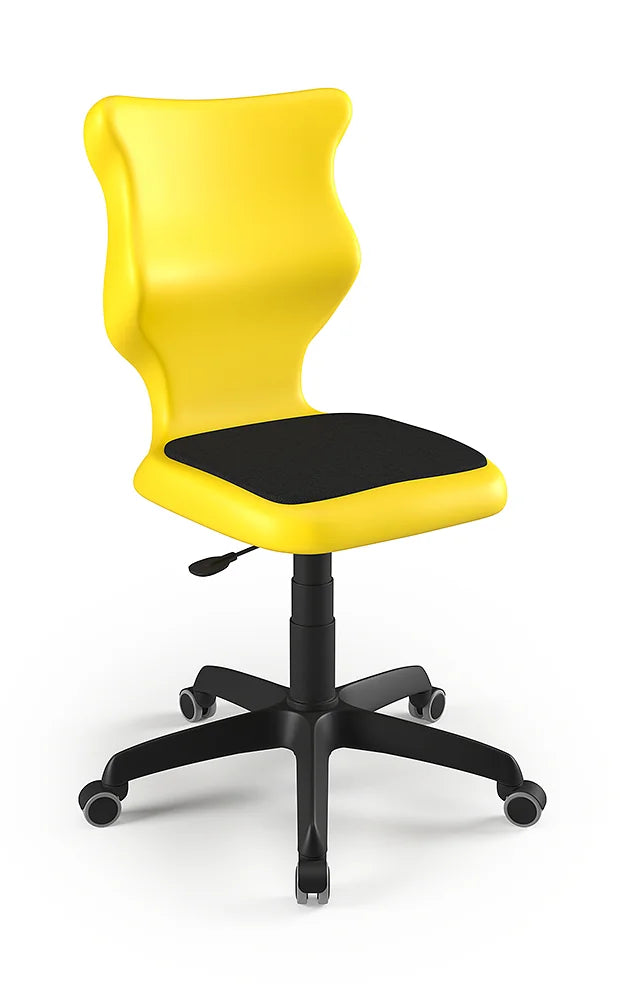 Krzesło szkolne Twist Soft bez podłokietników, rozmiar 5 (wzrost 146–176 cm) – Czarny / Żółty