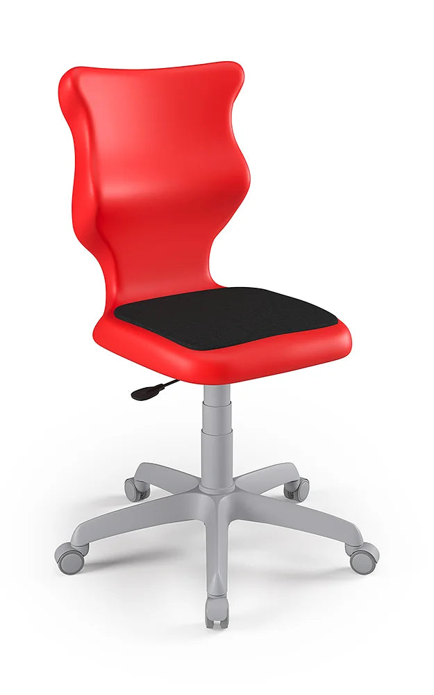 Krzesło szkolne Twist Soft bez podłokietników, rozmiar 5 (wzrost 146–176 cm) – Szary / Czerwony