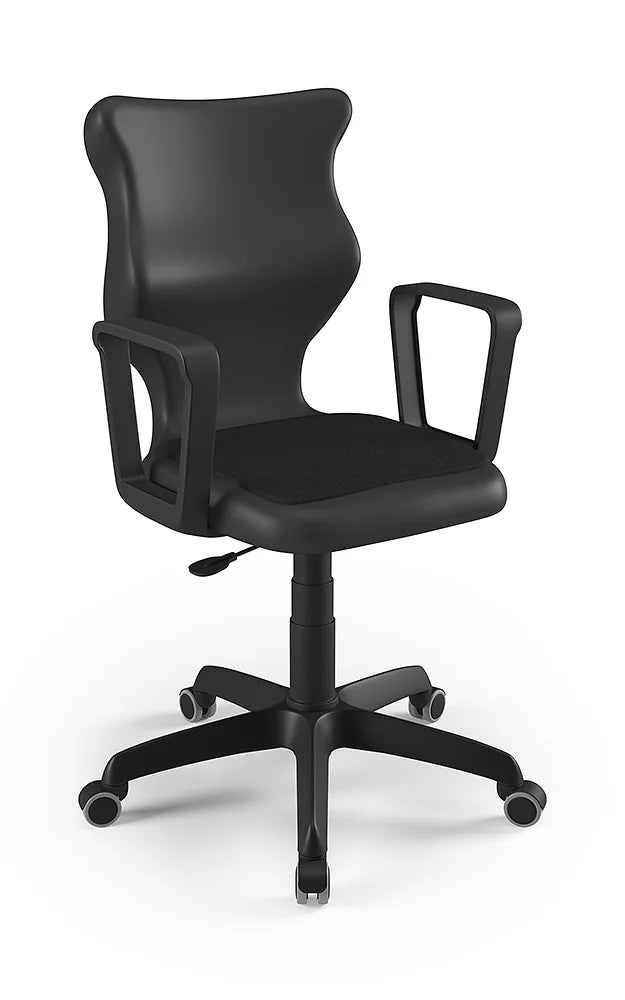 Krzesło szkolne Twist Soft z podłokietnikami, rozmiar 5 (wzrost 146–176 cm) – Czarny / Czarny