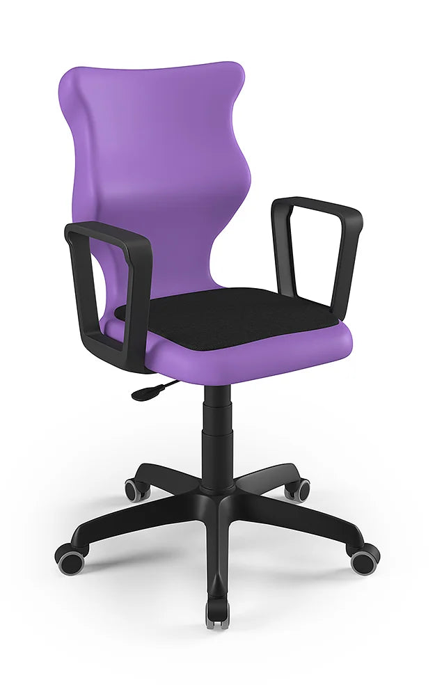 Krzesło szkolne Twist Soft z podłokietnikami, rozmiar 5 (wzrost 146–176 cm) – Czarny / Fioletowy