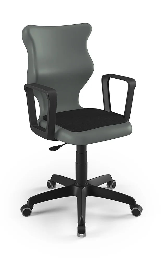 Krzesło szkolne Twist Soft z podłokietnikami, rozmiar 5 (wzrost 146–176 cm) – Czarny / Czarny