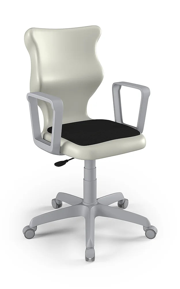Krzesło szkolne Twist Soft z podłokietnikami, rozmiar 6 (wzrost 159–188 cm) – Szary / Jasny szary