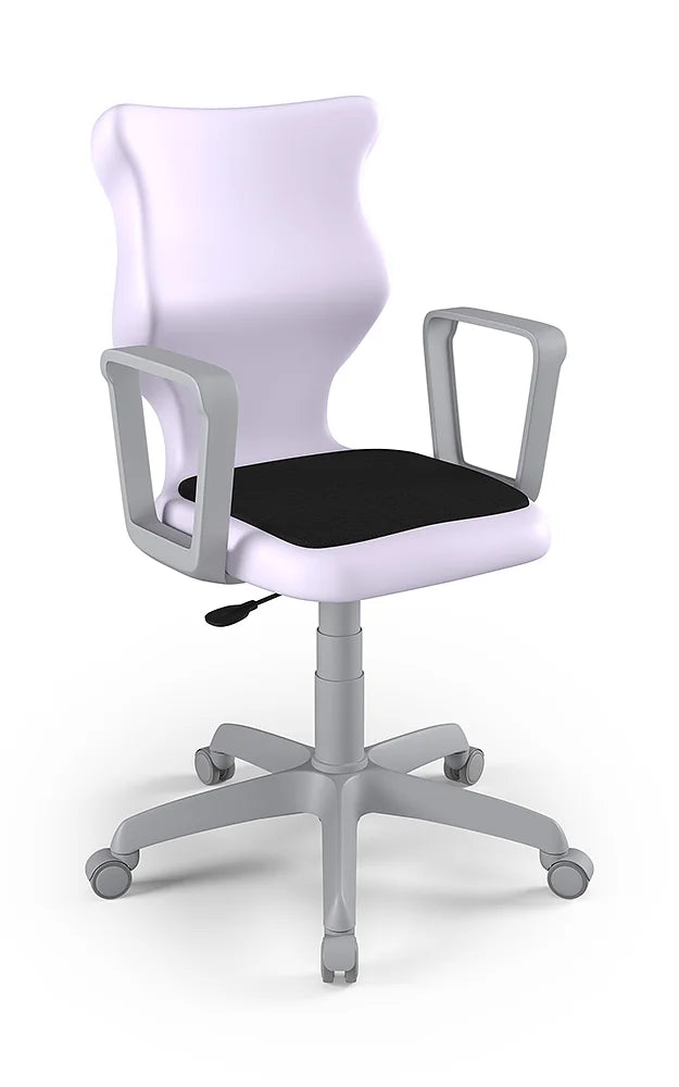 Krzesło szkolne Twist Soft z podłokietnikami, rozmiar 6 (wzrost 159–188 cm) – Szary / Pastelowy fioletowy