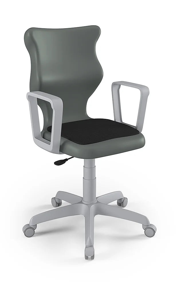 Krzesło szkolne Twist Soft z podłokietnikami, rozmiar 6 (wzrost 159–188 cm) – Szary / Szary