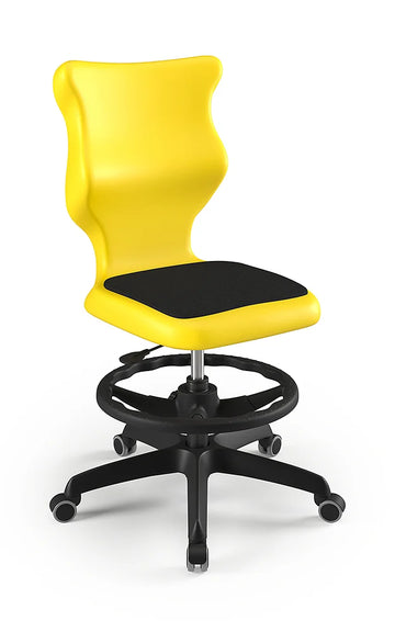 Krzesło szkolne Twist Soft bez podłokietników z podnóżkiem, rozmiar 6 (wzrost 159–188 cm) – Czarny / Czarny