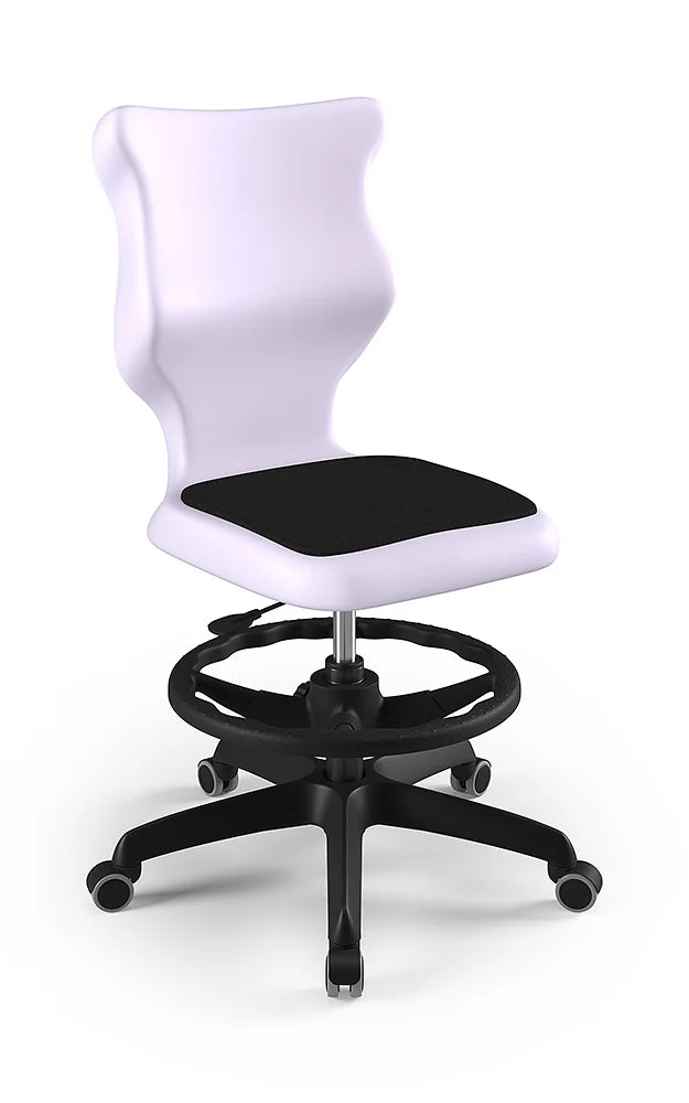 Krzesło szkolne Twist Soft bez podłokietników z podnóżkiem, rozmiar 6 (wzrost 159–188 cm) – Czarny / Pastelowy fioletowy