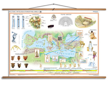 Kultura i mitologia starożytnej Grecji - mapa ścienna