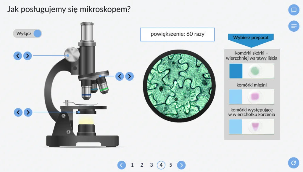 Laboratorium przyszłości. Maszyny wokół nas, schematy działania: ćwiczenie „Jak posługujemy się mikroskopem?”