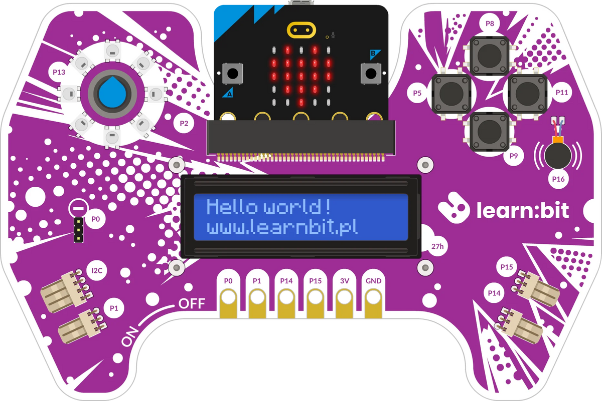 Płytka rozszerzająca learn:bit z mikrokontrolerem micro:bit