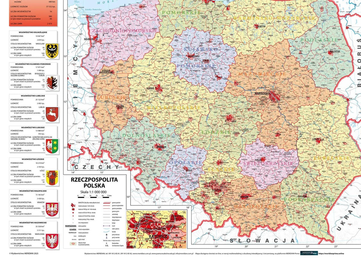 Mapa administracyjna Polski 100x70 cm - zdjęcie 2