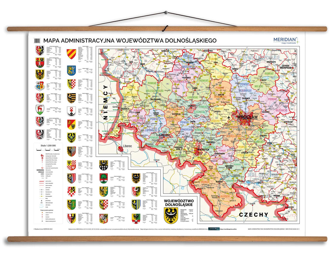 Mapa administracyjna województwa dolnośląskiego