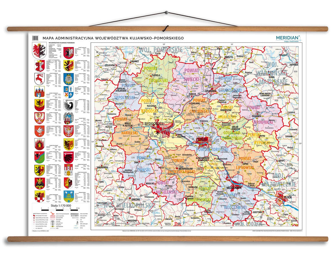 Mapa administracyjna województwa kujawsko-pomorskiego