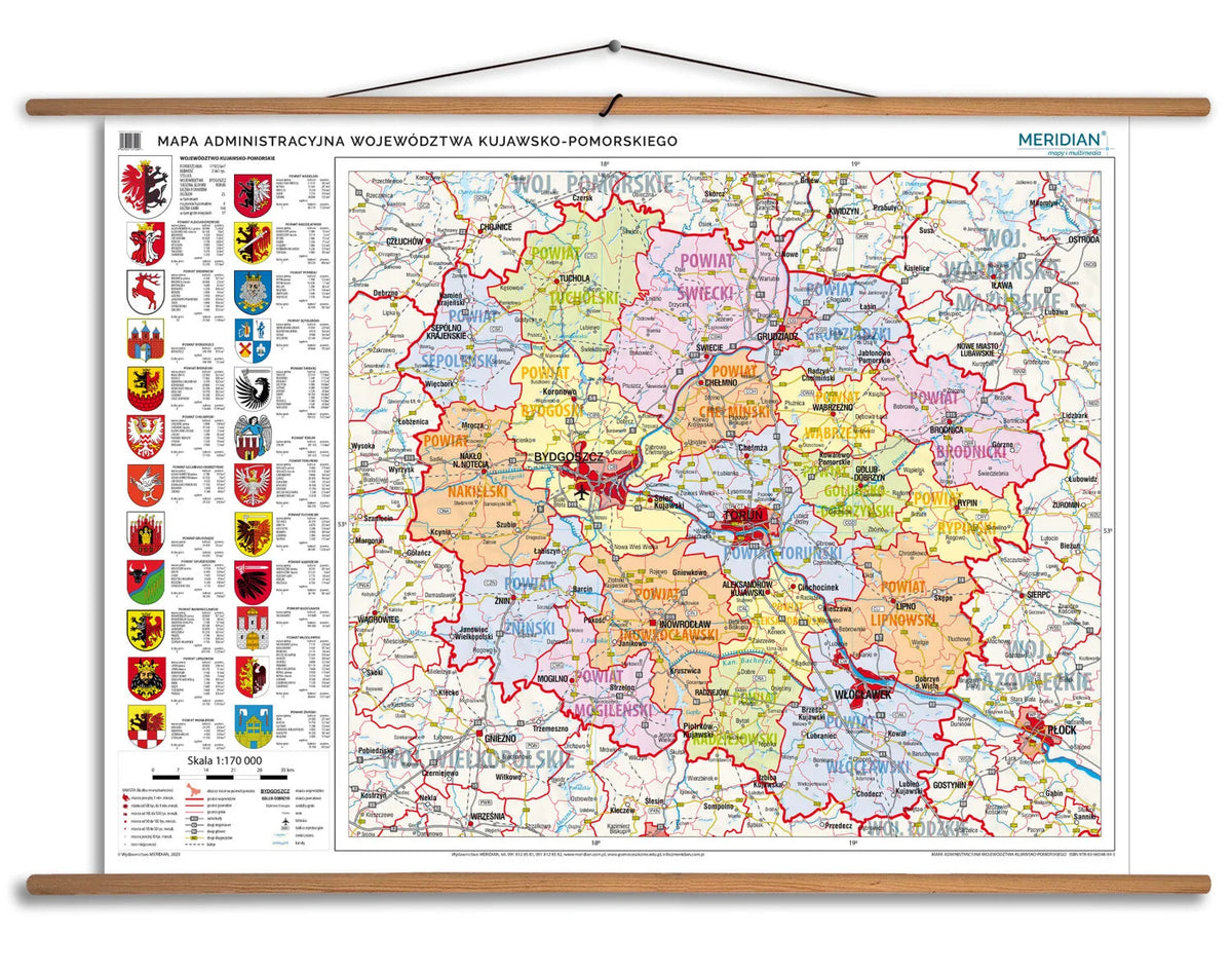Mapa administracyjna województwa kujawsko-pomorskiego