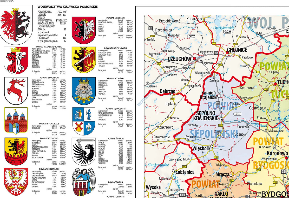 Mapa administracyjna województwa kujawsko-pomorskiego - zdjęcie 2