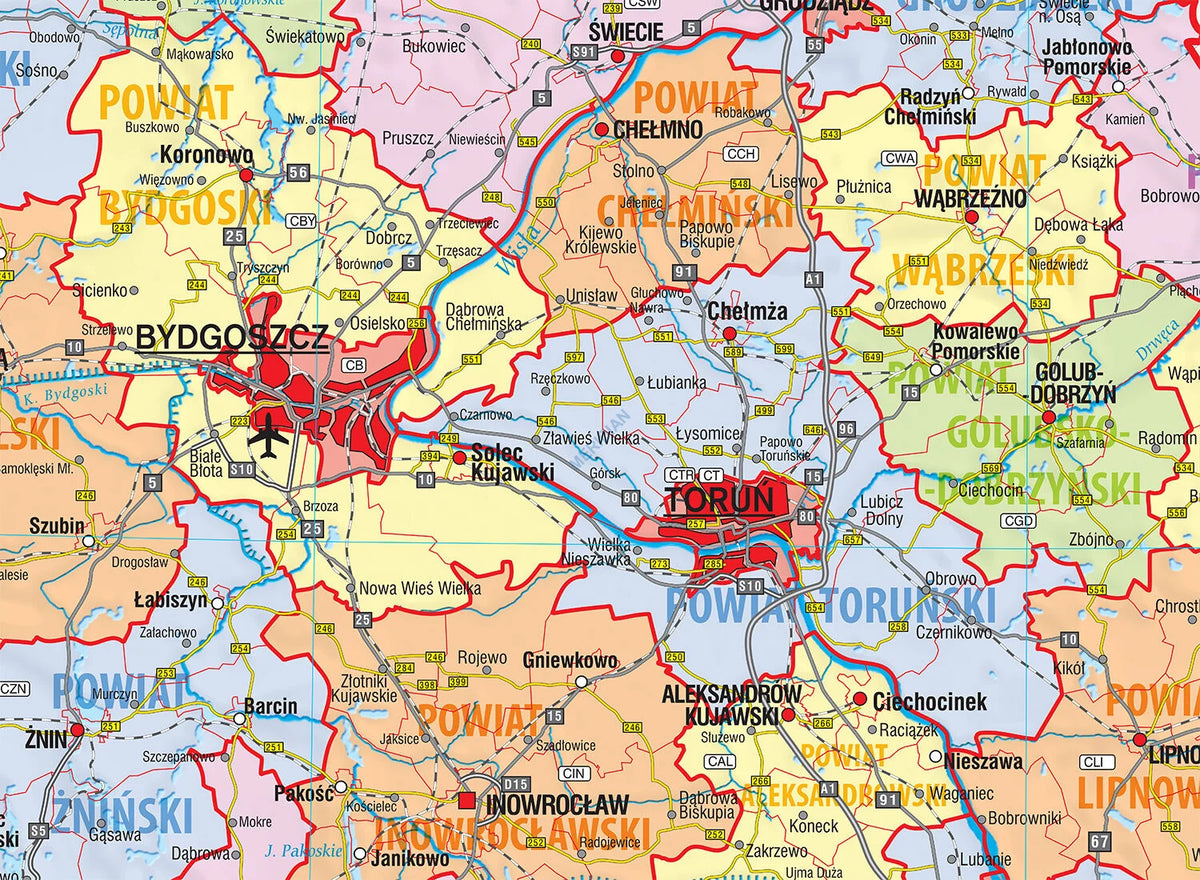 Mapa administracyjna województwa kujawsko-pomorskiego - zdjęcie 3