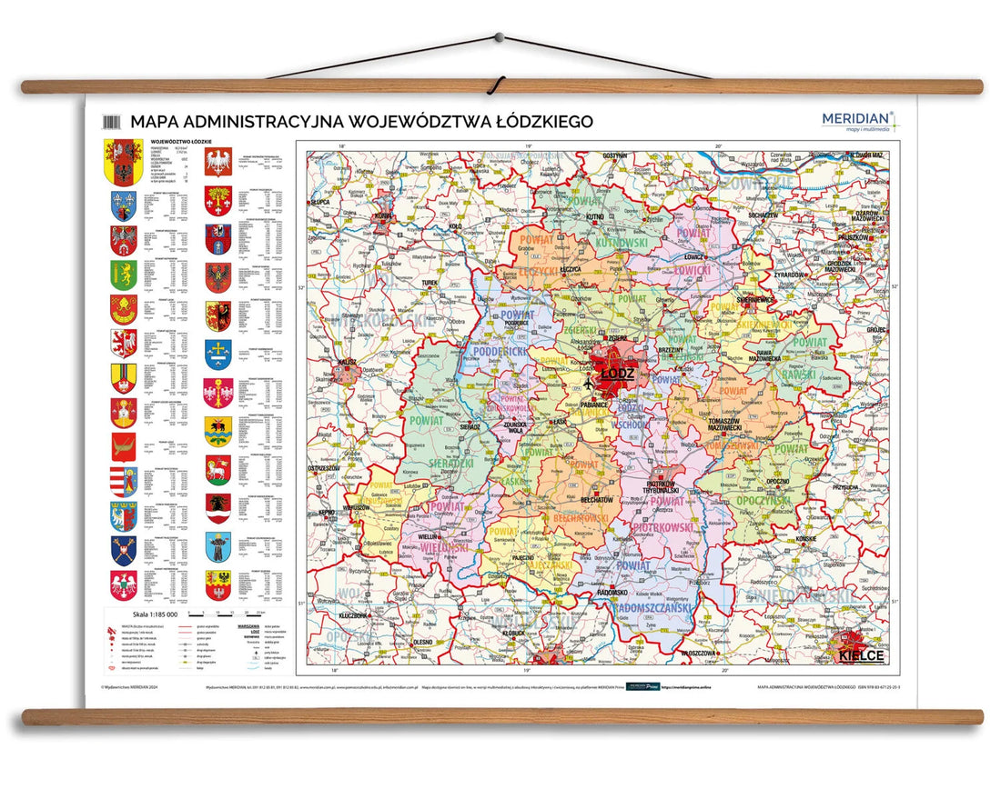 Mapa administracyjna województwa łódzkiego
