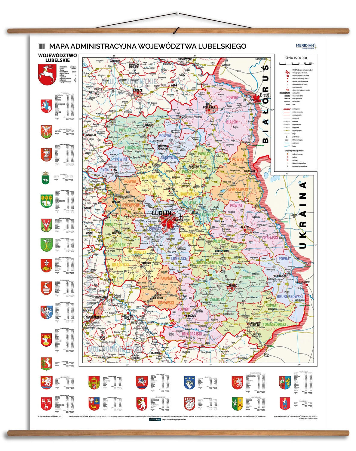 Mapa administracyjna województwa lubelskiego