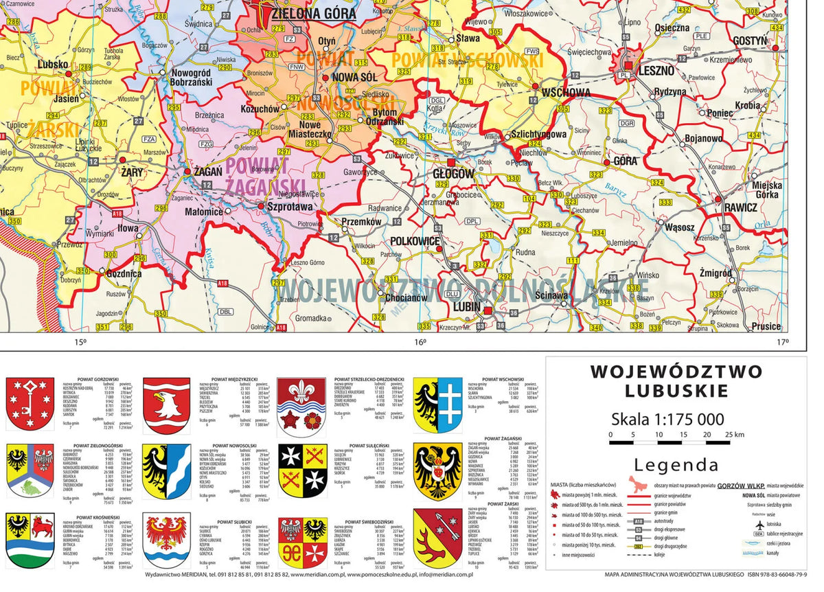 Mapa administracyjna województwa lubuskiego - zdjęcie 2