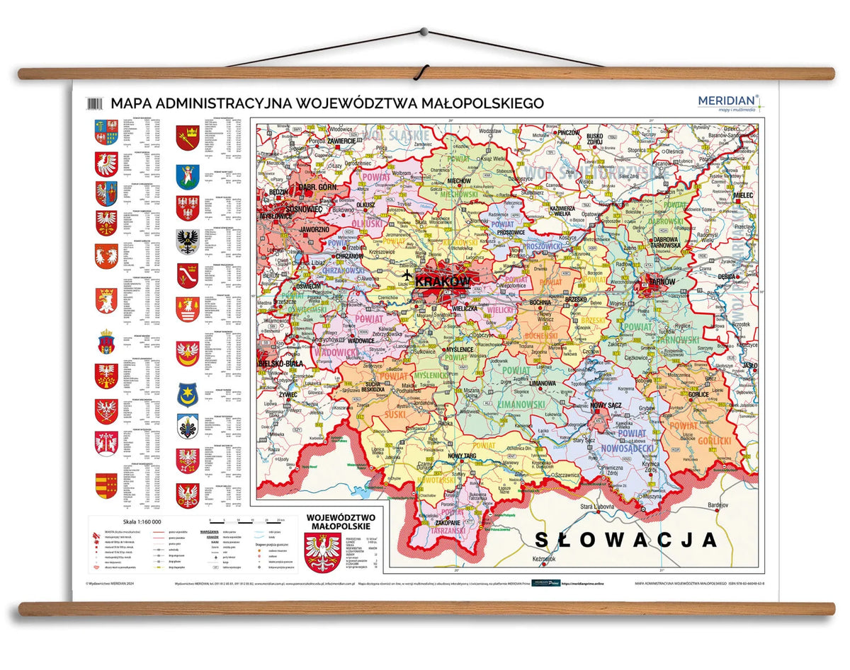 Mapa administracyjna województwa małopolskiego
