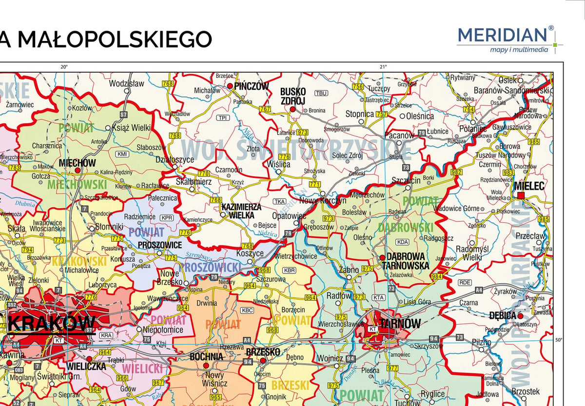 Mapa administracyjna województwa małopolskiego - zdjęcie 2
