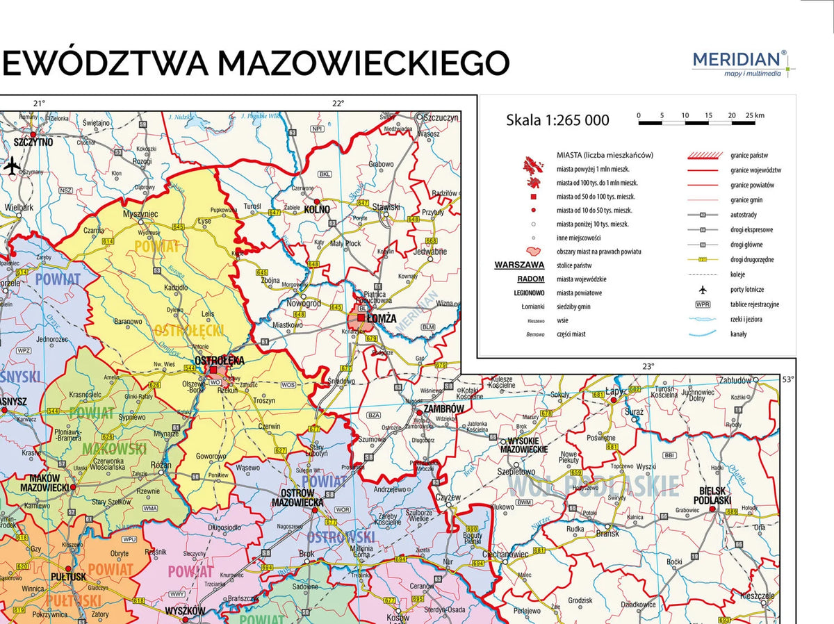 Mapa administracyjna województwa mazowieckiego - zdjęcie 2