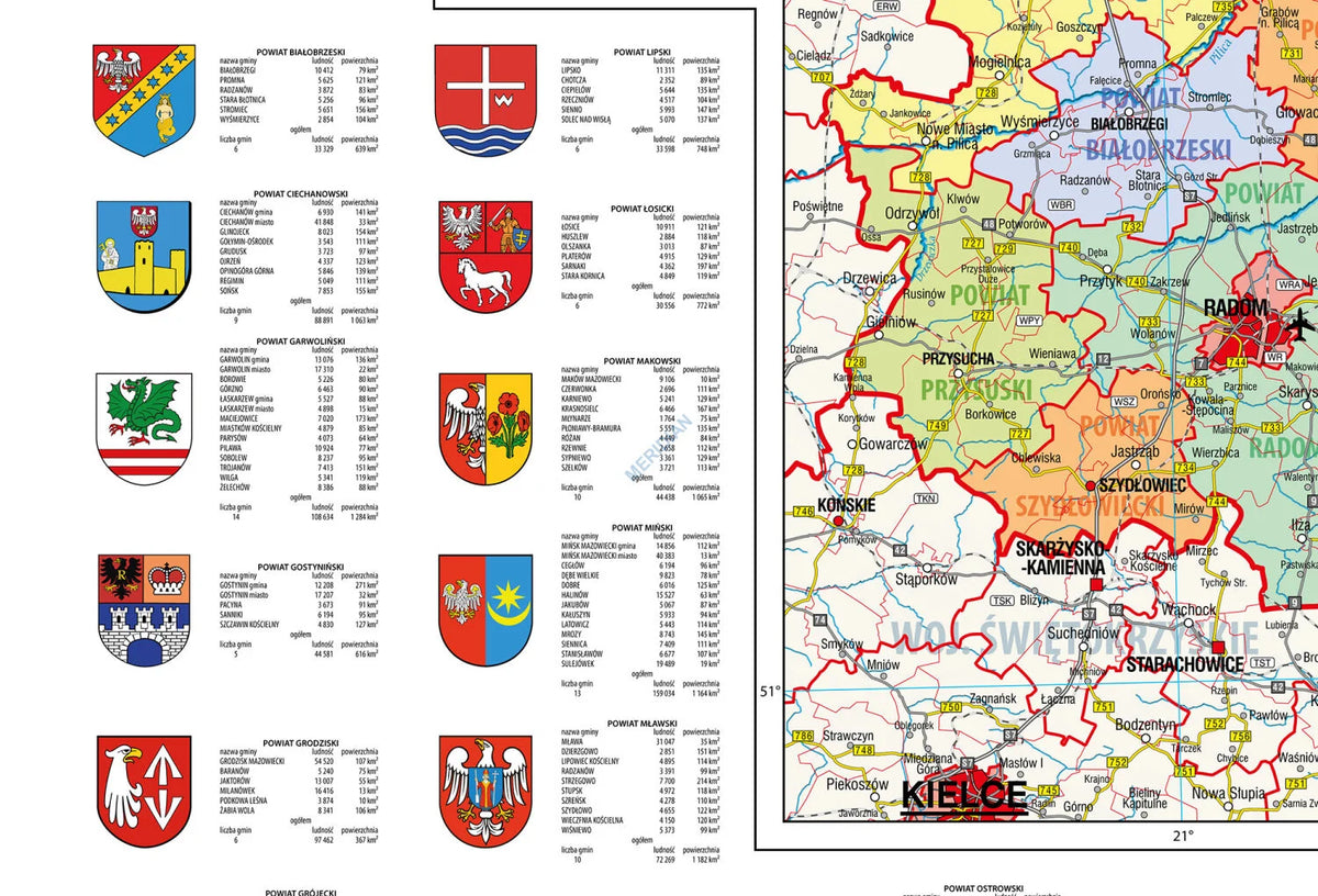 Mapa administracyjna województwa mazowieckiego - zdjęcie 3