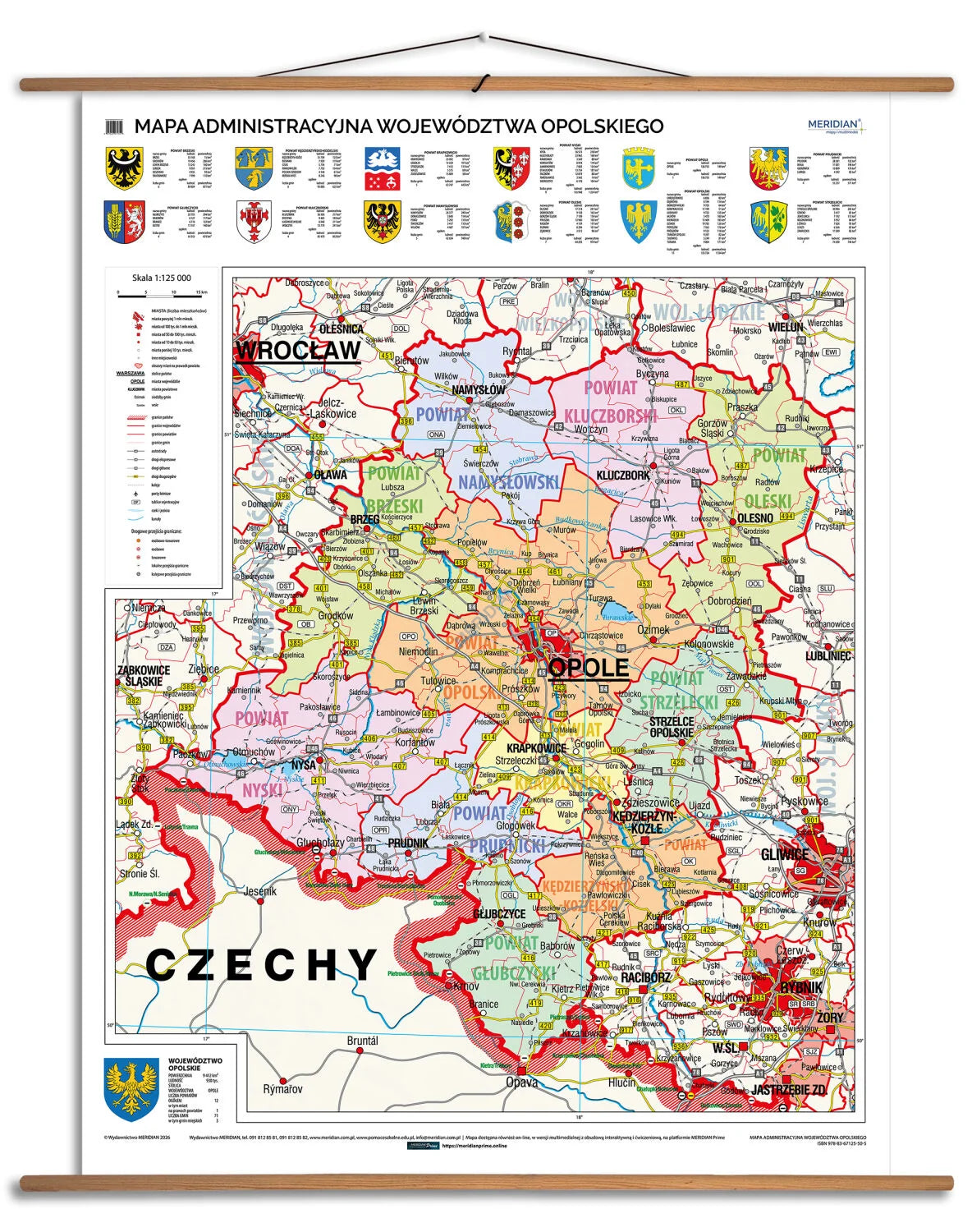 Mapa administracyjna województwa opolskiego