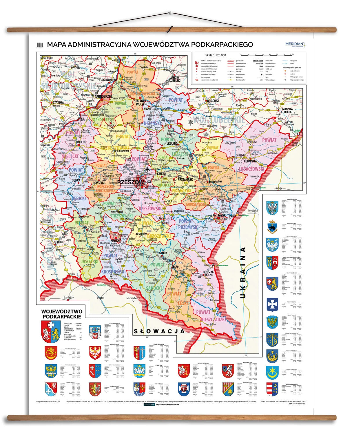 Mapa administracyjna województwa podkarpackiego