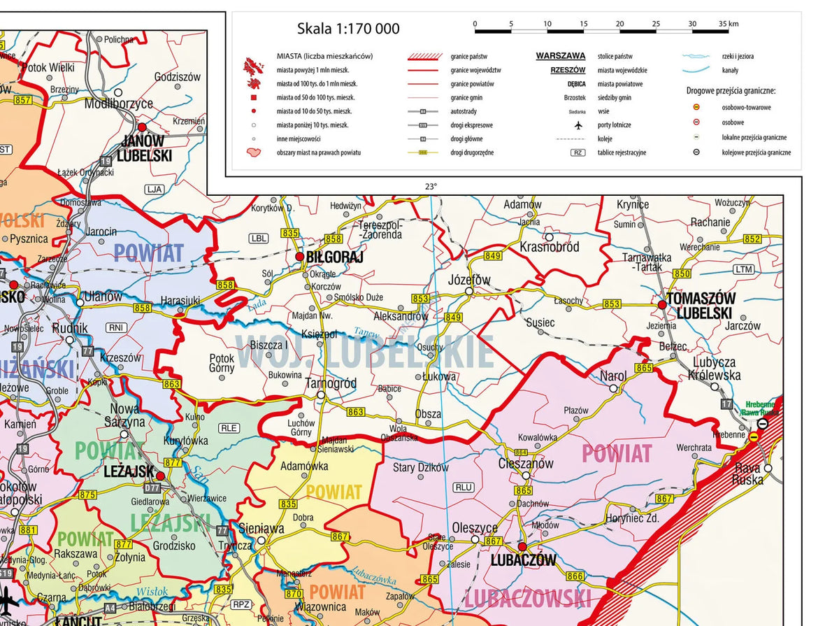 Mapa administracyjna województwa podkarpackiego - zdjęcie 3