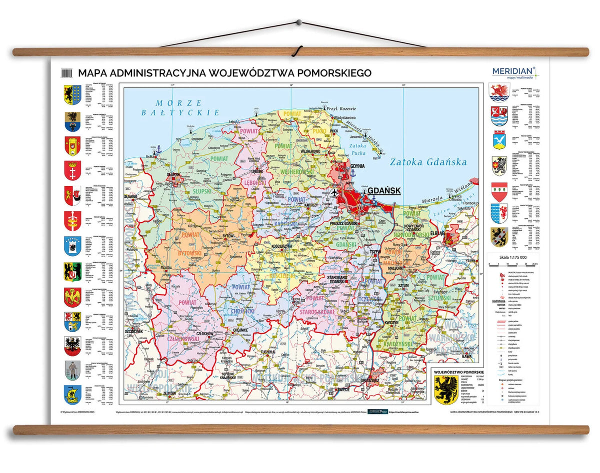 Mapa administracyjna województwa pomorskiego