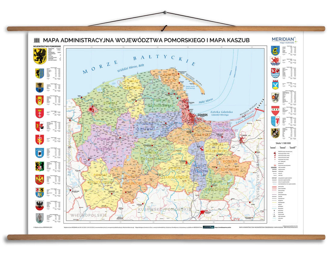 Mapa administracyjna województwa pomorskiego i mapa Kaszub