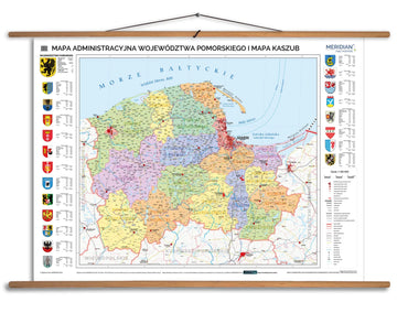 Mapa administracyjna województwa pomorskiego i mapa Kaszub