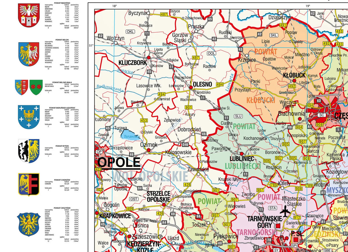 Mapa administracyjna województwa śląskiego - zdjęcie 3