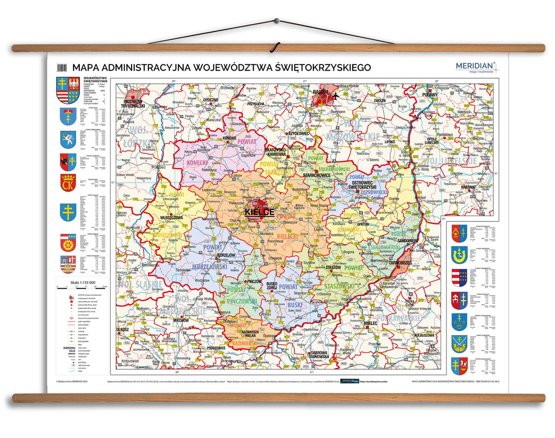 Mapa administracyjna województwa świętokrzyskiego